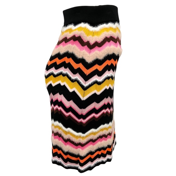 Missoni Black / Pink Multi 2024 Chevron Zig Zag Knit Skirt - Picture 2 of 5